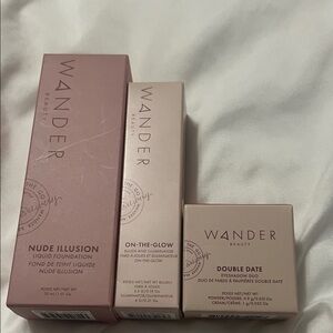 Wander Beauty Bundle- on the glow duo, double date eyeshadow and foundation